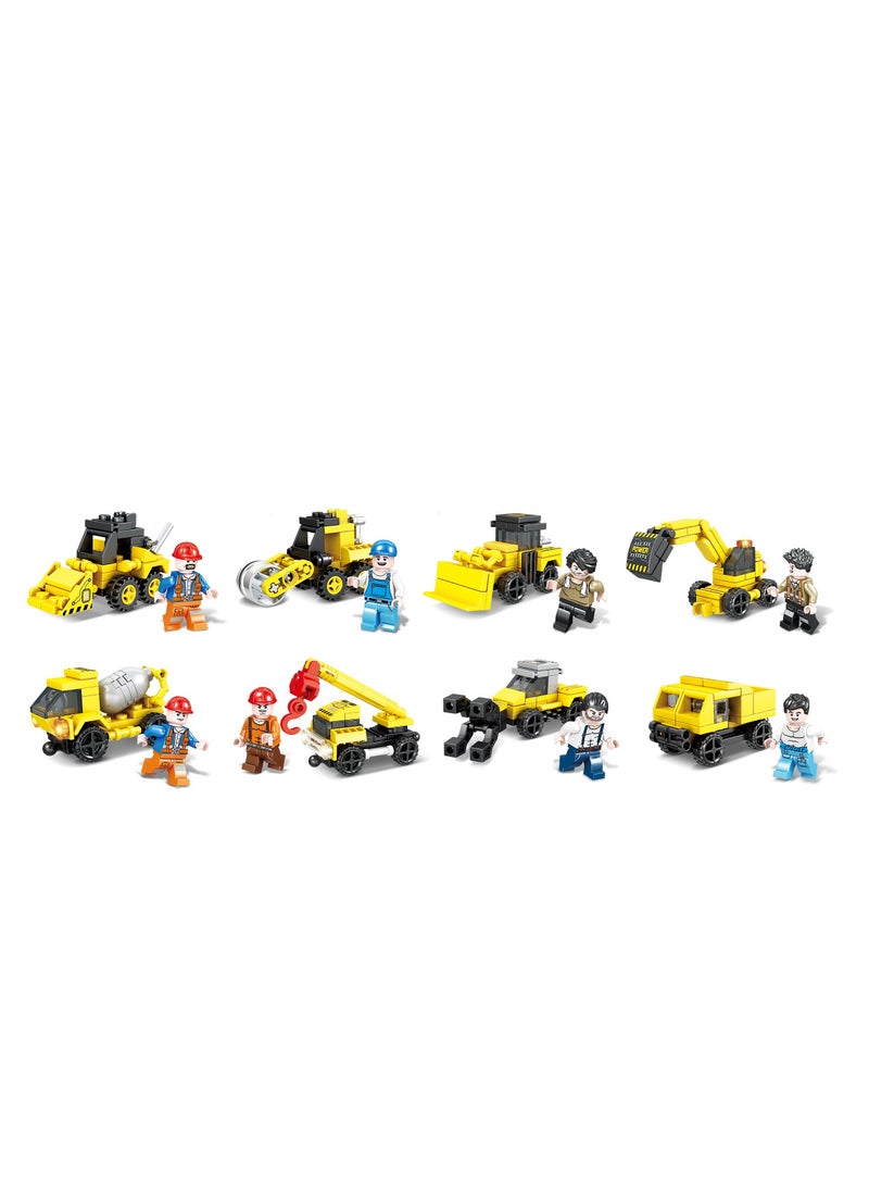 Sembo 1583 - Engineering series building blocks - Set of 16 - Yellow - Image 1