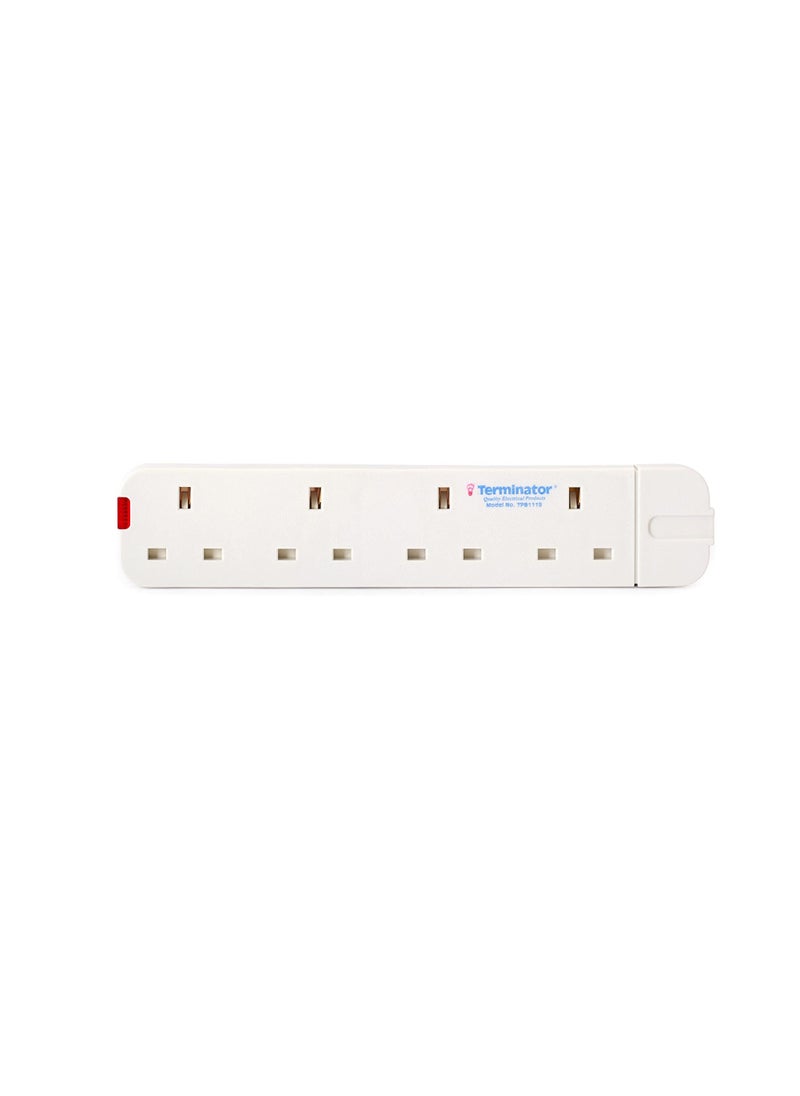Terminator Terminator 4 Way UK Power Extension Cord TPB1119 Bar 4 Gang Without Cable  - Image 1