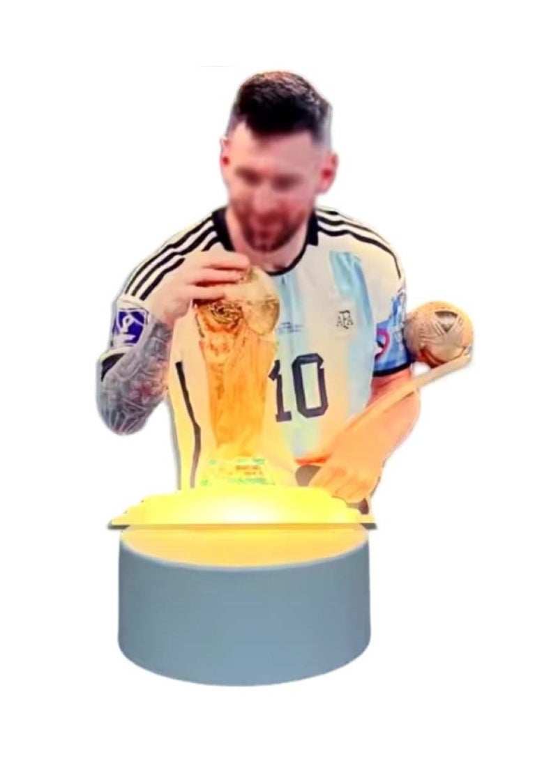 هويتك مصباح وهمي LED ثلاثي الأبعاد لبطل كرة القدم مع كأس العالم باللون الأبيض - Image 1