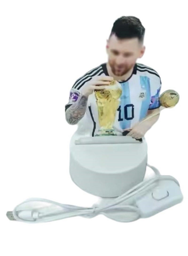 هويتك مصباح وهمي LED ثلاثي الأبعاد لبطل كرة القدم مع كأس العالم باللون الأبيض - Image 3
