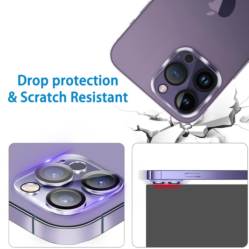 Dengduoduo 3 Pack Tempered Glass Camera Lens Protector for iPhone 14 Pro 6.1" & iPhone 14 Pro Max 6.7", Ultra HD, 9H Hardness, Anti-Scratch, Case Friendly, Easy to Install [No Affect on Night Shots] - Image 5