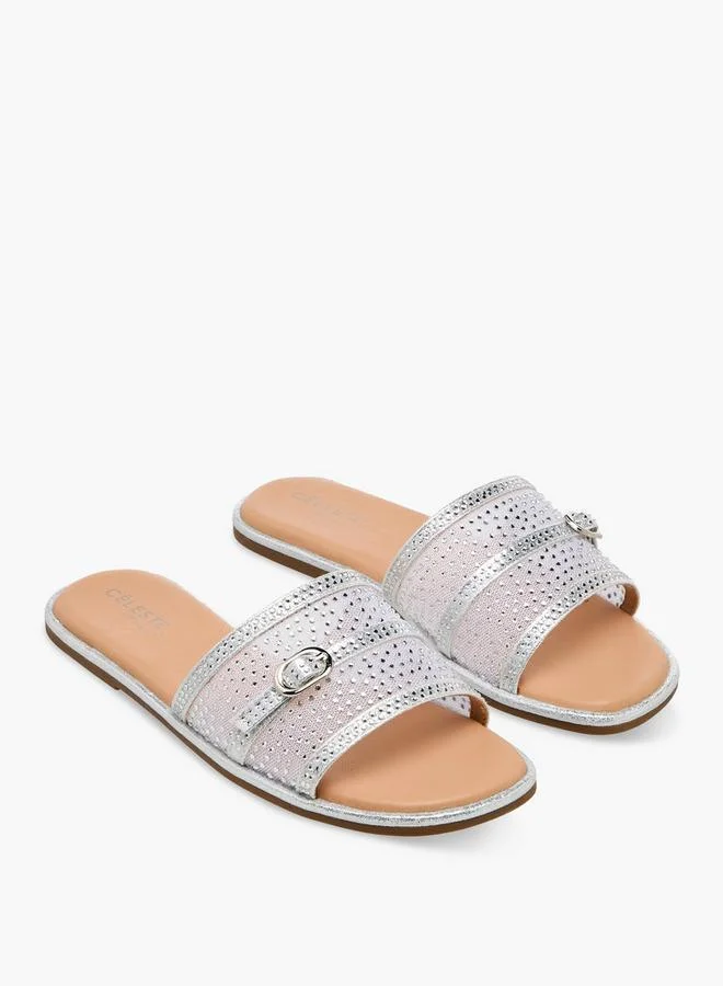 Celeste Girls Embellished Slide Sandals