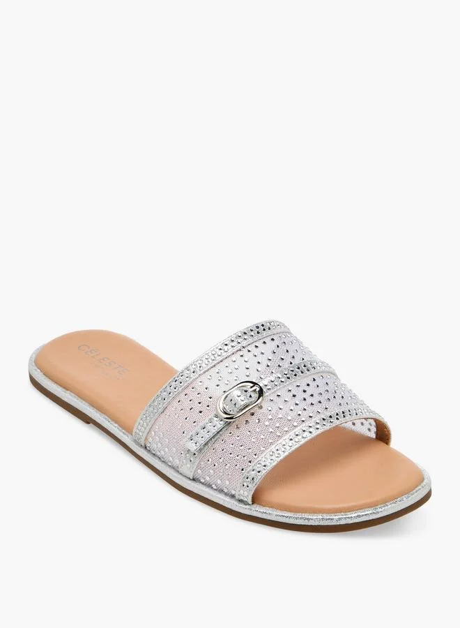 Celeste Girls Embellished Slide Sandals