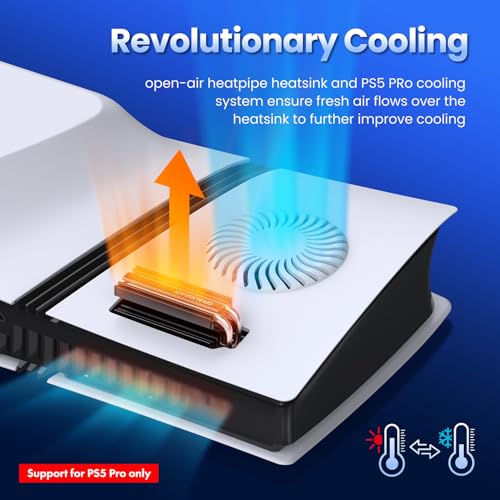 GRAUGEAR PS5 Pro M.2 SSD Cooling Pack, Ventilation PS5 Pro Cover and Open-Air M.2 SSD Heatsink, Heat Pipe Cooler for PS5 SSD, Pure Copper Heat Pipe, Cross Ventilation Design (PS5 Pro) - Image 4