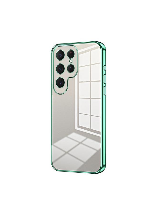 Zaboon For Samsung Galaxy S23 Ultra 5G Transparent Plating Fine Hole Phone Case(Green)  - Image 1