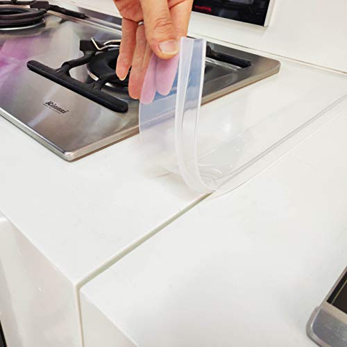 Stove Counter Gap Cover 2PACK Kitchen Silicone Oven Gap Filler  21 Inches Countertop Strips Gap Guard Easy to Clean Clear