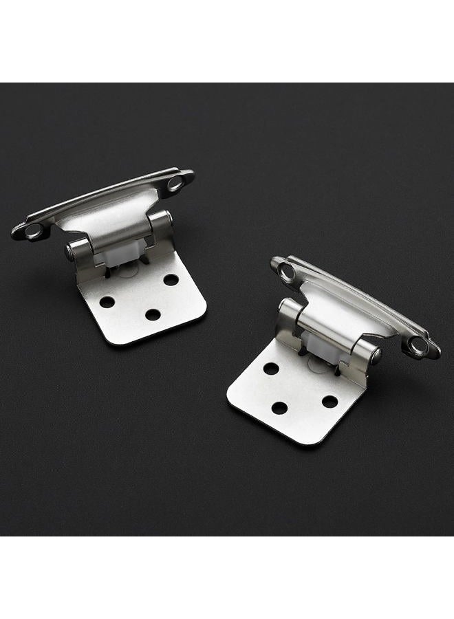 Ravinte Decor 30 Pack 15 Pair Brushed Nickel Cabinet Hinges - 1/2 inch Overlay Kitchen Cabinet Hinges, Semi-Concealed Hinges, Self Closing Cabinet Door Hinges with Door Bumper, Silver Face Mount Cabinet Hardware - Image 2