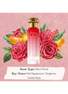 توكا عطر توكا النسائي، جيا فراجرانس، 0.68 أونصة (20 مل) - زهور دافئة، فلفل وردي، يوسفي، ورد تركي - زجاجة معدة يدويًا  - Image 4