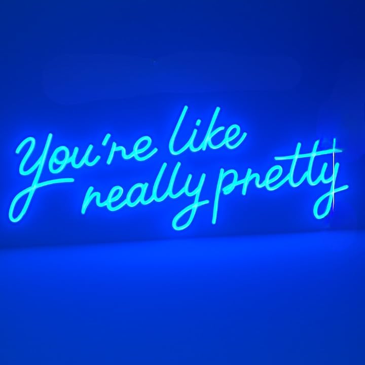 Horoof Home 'You're Like Really Pretty' Neon LED Wall Light - 60x20cm Blue Acrylic Aesthetic Decor - Image 1