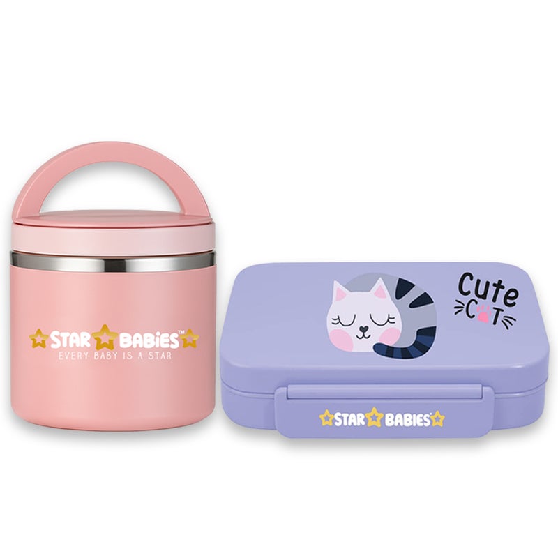 Star Babies - Cute Cat Lunch Box & Food Jar - 500ml - Image 1