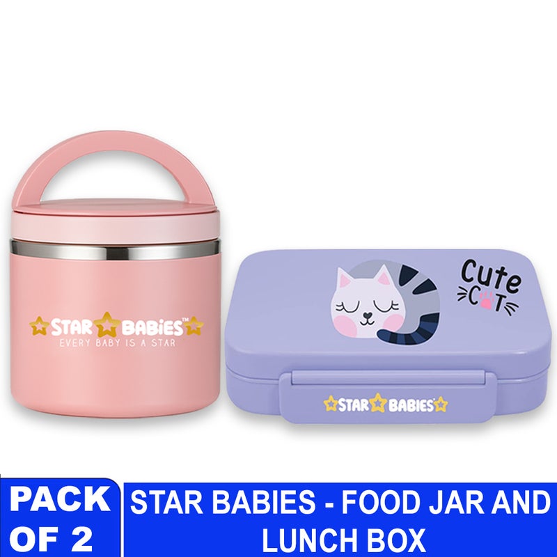 Star Babies - Cute Cat Lunch Box & Food Jar - 500ml - Image 2