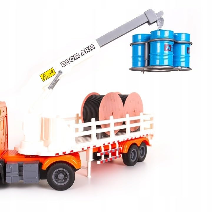 The Toys Home Licensed SCANIA 12-Inch Plastic Crane Truck Toy | Boom Arm Construction Truck with Lights & Sounds, Friction Powered | Large Heavy Duty Toy Truck for Kids Boys Age 3+ - Image 2
