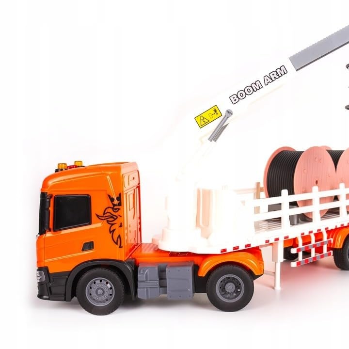 The Toys Home Licensed SCANIA 12-Inch Plastic Crane Truck Toy | Boom Arm Construction Truck with Lights & Sounds, Friction Powered | Large Heavy Duty Toy Truck for Kids Boys Age 3+ - Image 4