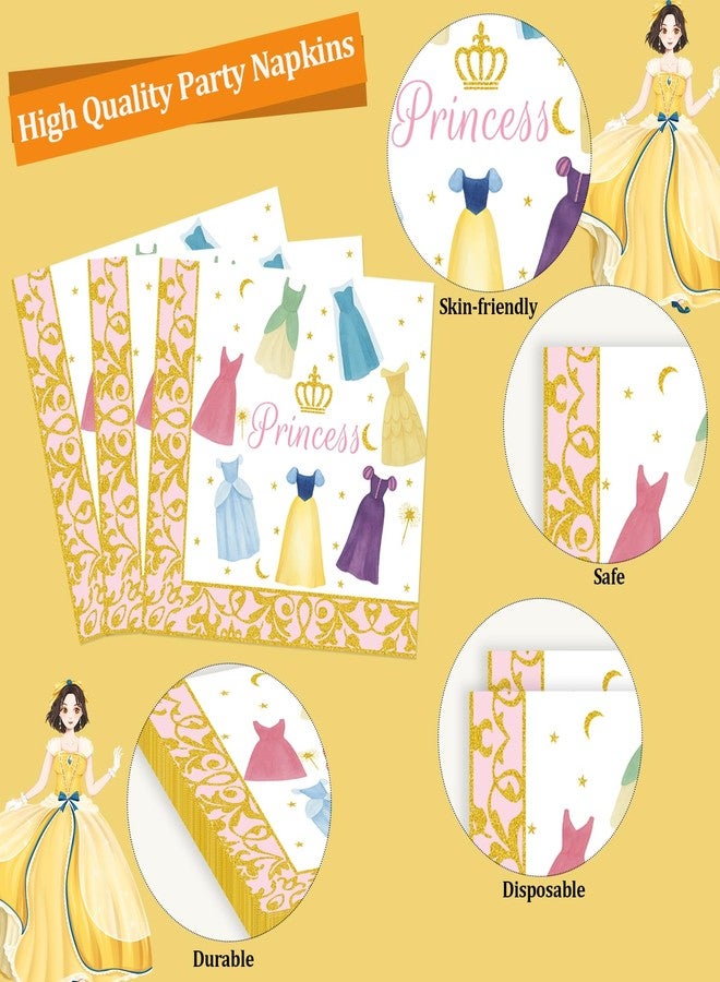 HiEnjoin 72PCS Princess Birthday Party Plates, Princess Dessert Plates with Forks Disposable Party Decorations Supplies for Girls Birthday Baby Shower - Image 4