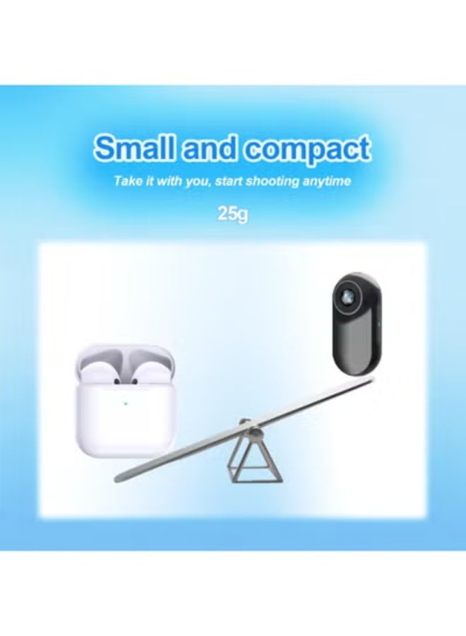 Chabeia 1080P Mini Sport Camera, Mini Action Cam with Built in 64GB Memory Card, Thumb Sized The Compact Cameras for Work, Travel, Cycling and Pets Cat Camera Collar（Contains 64G memory card, data cable, adapter, silicone cover, base, back clip, black） - Image 3