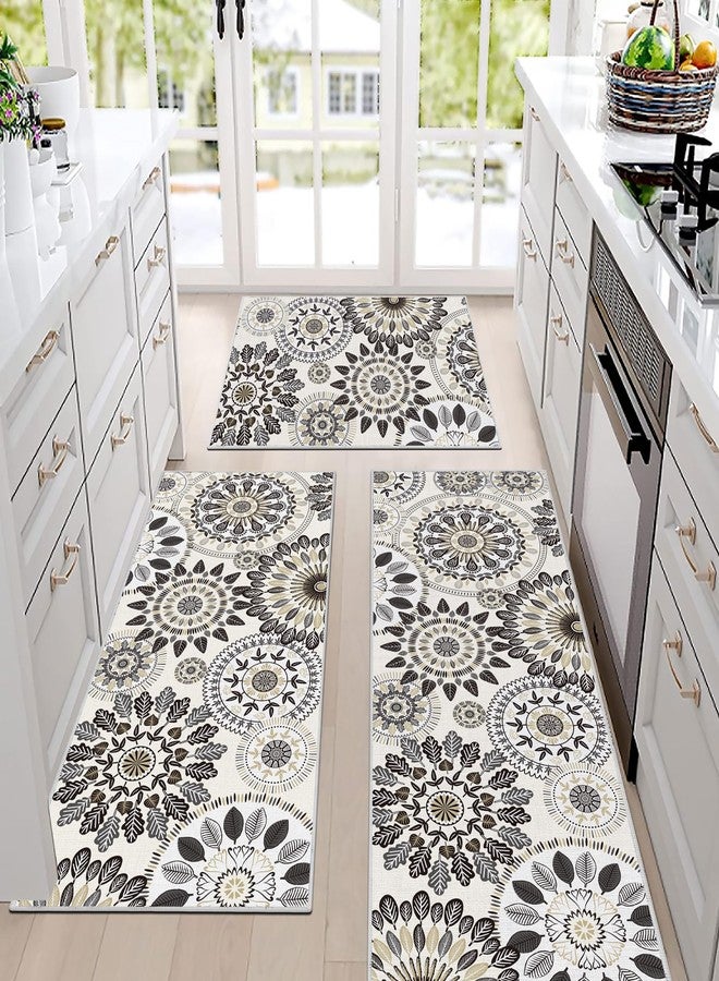 Bsmathom Boho Kitchen Rugs Sets 3 Piece, Farmhouse Non Slip Kitchen Rugs and Mats, Washable Kitchen Mats for Floor Non Skid Kitchen Runner Rug, Kitchen Floor Mat for Laundry Room Entryway Hallway - Image 2