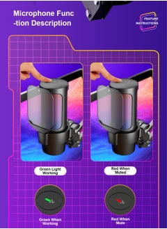 FlashHawk Gaming USB Microphone with Boom Arm and Pop Filter,Recording USB Condenser Mic for Gaming for PS4/5 PC Gamer Youtuber Streaming  - Image 3