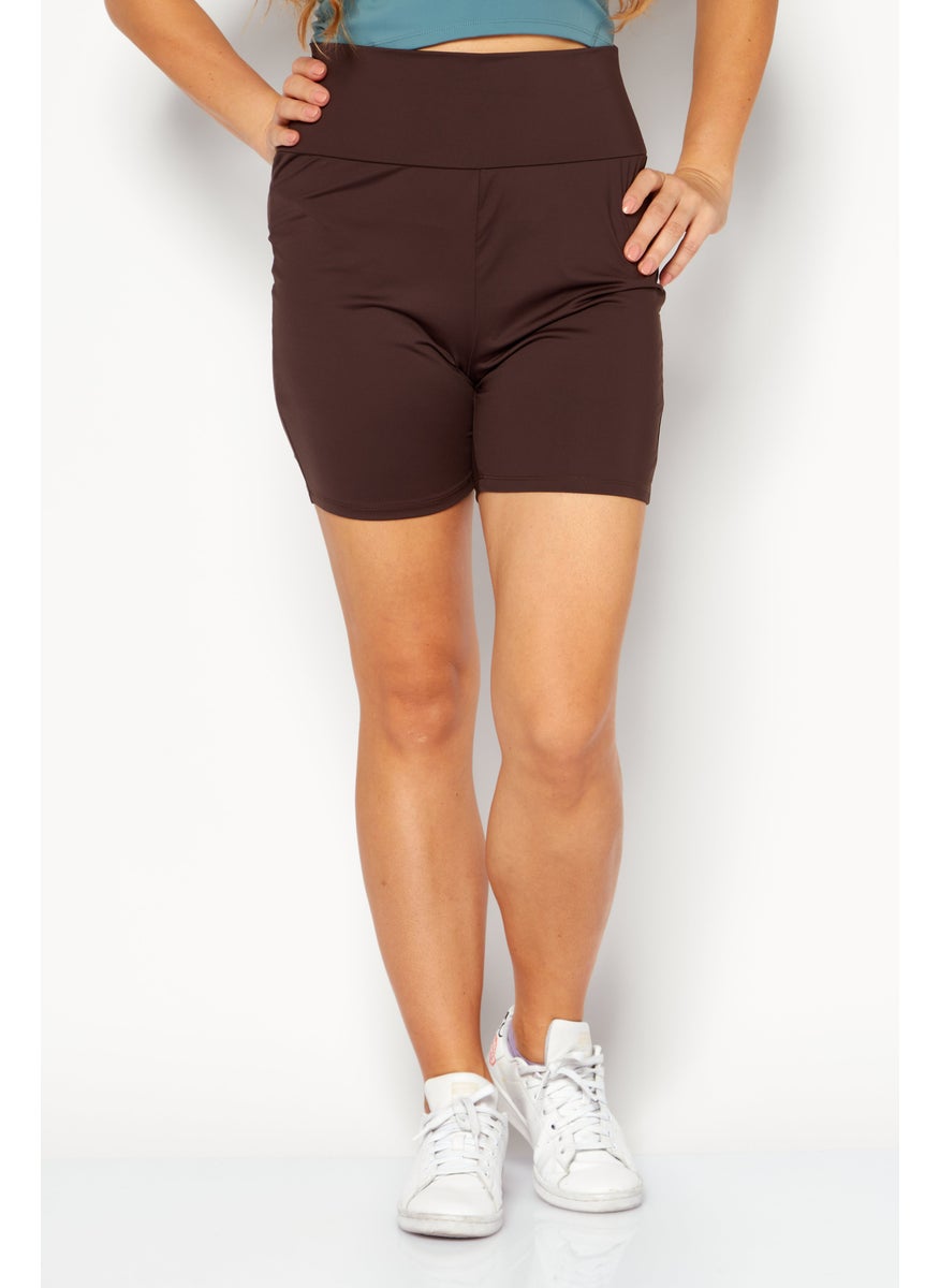 Women Regular Fit Plain Shorts, Brown - pzsku/Z896F69A3D101B393A956Z/45/_/1729174140/05494581-721d-43ac-be10-4c88b1c38d0c