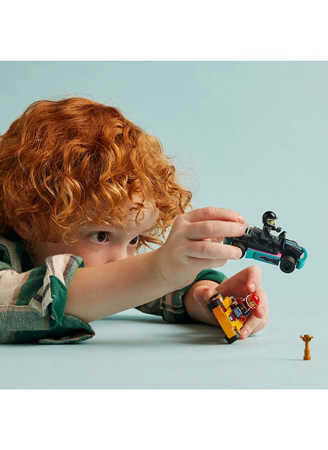 LEGO 60400 مجموعة ألعاب كارتات المدينة وسائقي السباق، 2 شخصية سائق مصغرة، مركبات سباق، هدية ممتعة للأطفال من سن 5 سنوات وما فوق (99 قطعة)  - Image 3