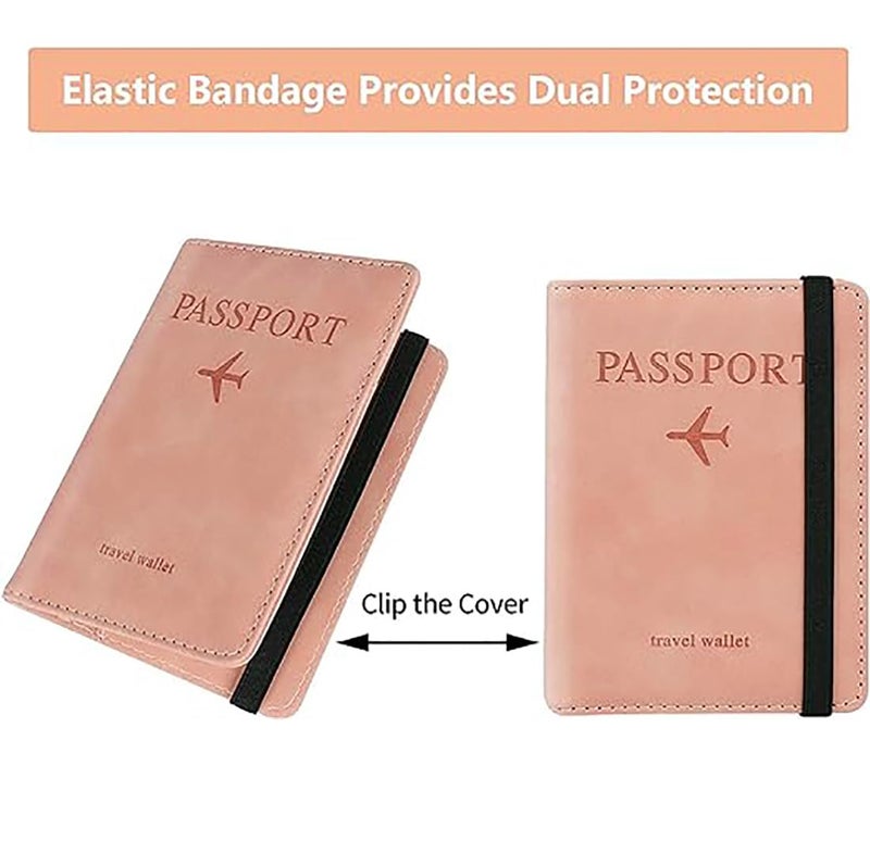 Stealodeal RFID Protecor Peach Passport Holder Travel Wallet Organiser, Passport Case with PU Leather Travel Document Holder for Men & Women Travel Accessories - Image 2
