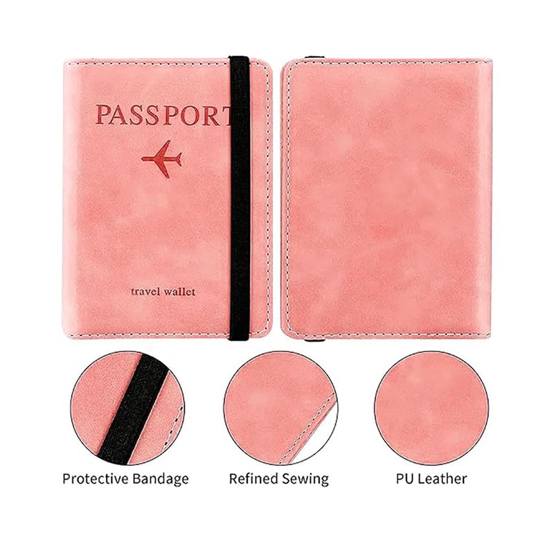 Stealodeal RFID Protecor Peach Passport Holder Travel Wallet Organiser, Passport Case with PU Leather Travel Document Holder for Men & Women Travel Accessories - Image 4