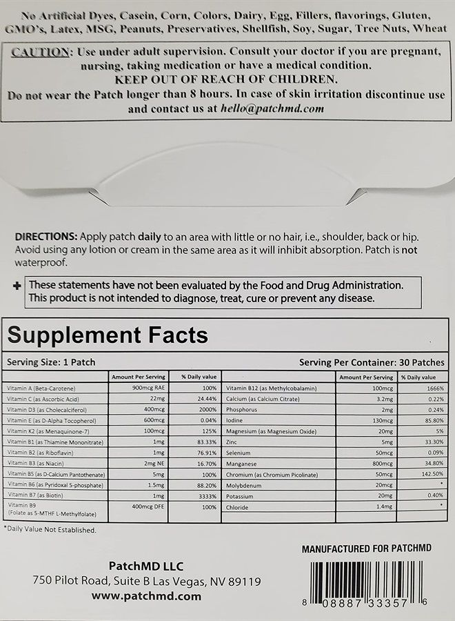 PatchMD No Iron Multi Plus Topical Patch, 30-Day Supply - Image 2