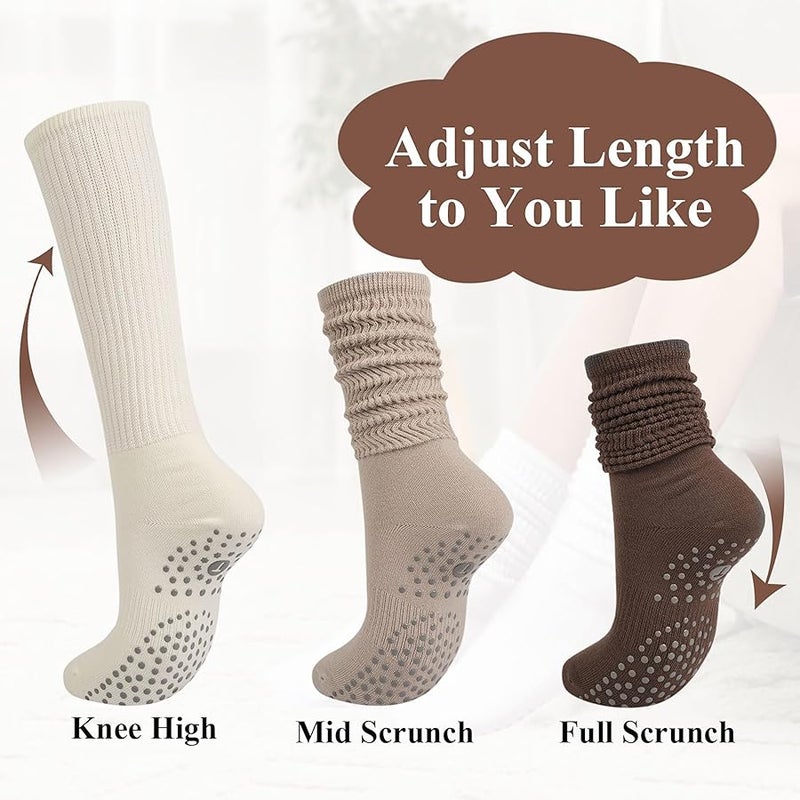 Azonee Grip Pilates Socks for Women, Non-Slip Yoga Slouch Socks for Barre, Comfortable Slipper Socks for Hospital, Workout, Ideal for Exercise, Fitness, and Relaxation - Image 4