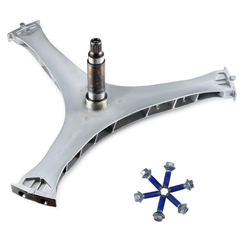 Funmit DC9717004B Washer Flange Shaft Assembly with DC6040137A Spider Hex Bolt 6 Pack Compatible with Samsung Washing Machine Replace DC9717004E 4000061 AP5800144 PS8764285