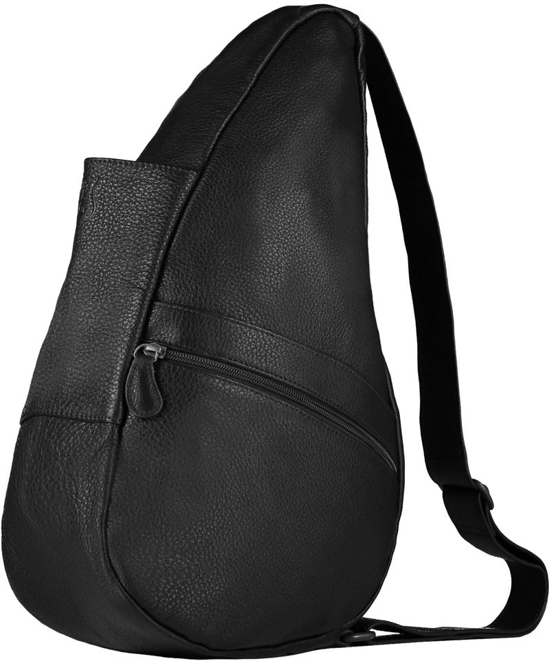 AmeriBag 19" Full-Grain Leather Healthy Back Bag Ergonomic Crossbody Sling for Everyday Use, Travel & Walking Comfort (Black) - Image 3