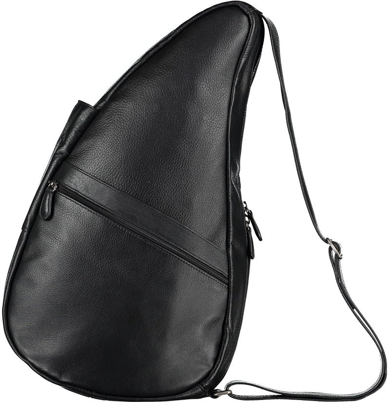 AmeriBag 19" Full-Grain Leather Healthy Back Bag Ergonomic Crossbody Sling for Everyday Use, Travel & Walking Comfort (Black) - Image 4