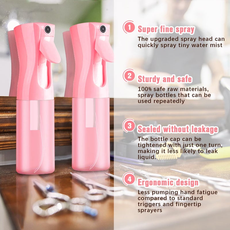 Leaflai Two-pack Spray Bottles, Fine Mist Refillable Spray Water Bottles, All-Season Continuous Spray Bottles for Hair, Skin Care, Gardening, Pet Bathing, Travel, Cleaning & Home Use - Image 2