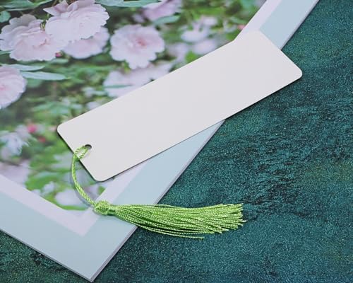 PPhtony Kraft Paper Book Page Marks 25Pcs Unfinished Blank Craft Cardstock Page Marker with 25Pcs Colorful Silky Tassel for Christmas Gift Stocking Stuffer Present Tags and DIY Projects (White) - Image 4