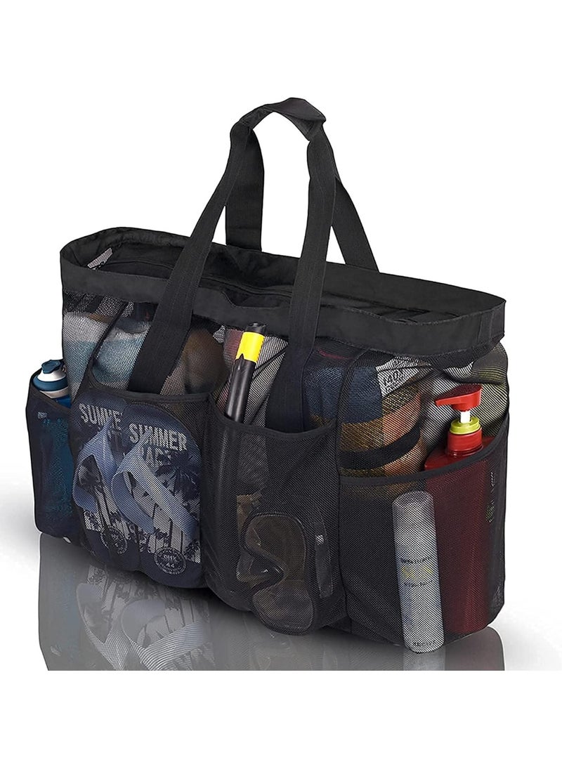 Extra Large Beach Bag, Mesh Tote with Zipper and Pockets Ideal for Your Family Beach Trip - Image 2