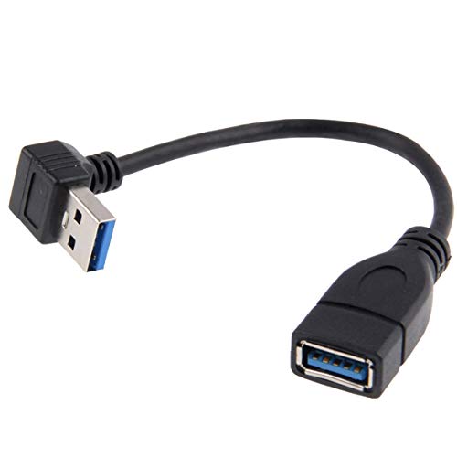 cablecc USB 3.0 Type-A Male to USB 3.0 Type-A Female Extension Cable 20cm 5Gbps 90 Degree (Down Angled) - Image 1