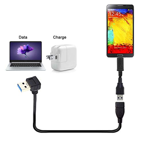 cablecc USB 3.0 Type-A Male to USB 3.0 Type-A Female Extension Cable 20cm 5Gbps 90 Degree (Down Angled) - Image 3