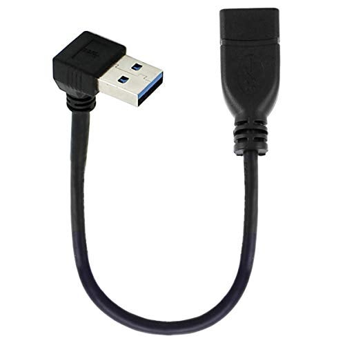 cablecc USB 3.0 Type-A Male to USB 3.0 Type-A Female Extension Cable 20cm 5Gbps 90 Degree (Down Angled) - Image 2
