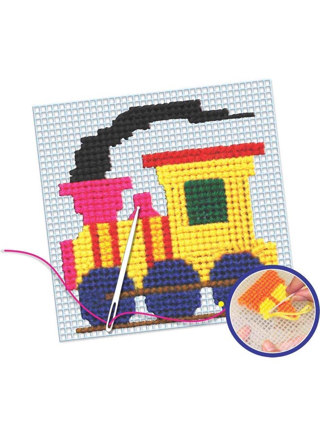 Creative's Cross Stitch Pack of 4 | Cross Stitch House, Dog, Fish & Engine Craft Kits | Craft Activity Kits for Children | Art & Craft for Kids| Embroidery Kits |Colorful Theme Patterns | Ages 6 & Up - Image 5