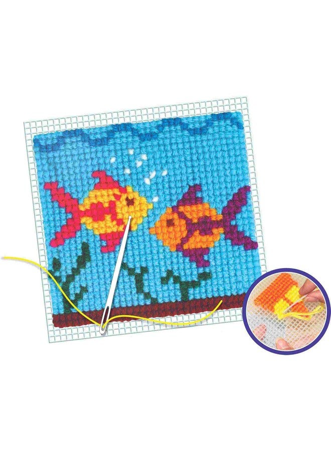 Creative's Cross Stitch Pack of 4 | Cross Stitch House, Dog, Fish & Engine Craft Kits | Craft Activity Kits for Children | Art & Craft for Kids| Embroidery Kits |Colorful Theme Patterns | Ages 6 & Up - Image 4