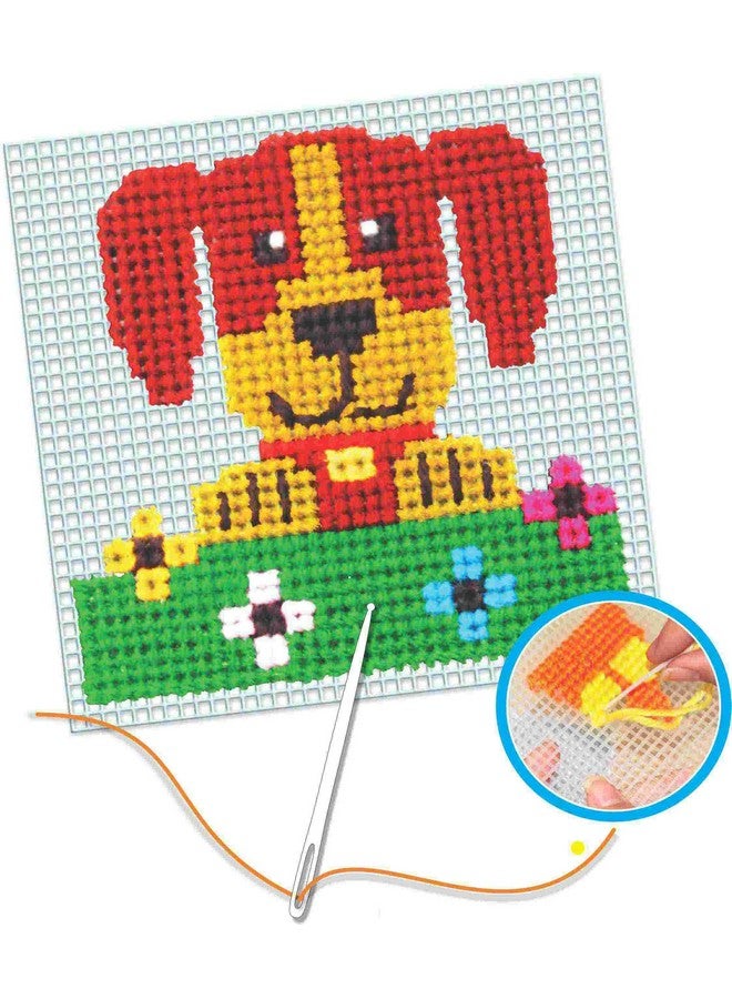 Creative's Cross Stitch Pack of 4 | Cross Stitch House, Dog, Fish & Engine Craft Kits | Craft Activity Kits for Children | Art & Craft for Kids| Embroidery Kits |Colorful Theme Patterns | Ages 6 & Up - Image 3