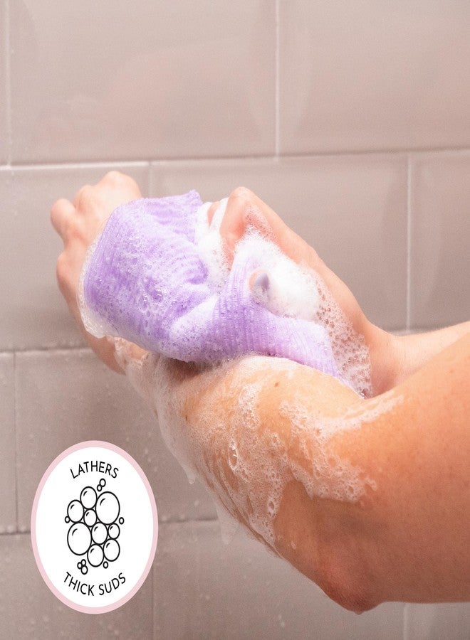 إس آند تي إن سي ليفة ظهر للاستحمام من إس آند تي، أو ليفة تقشير للجسم، أو منشفة تقشير للاستحمام للعناية بالبشرة، مقاس 11.8 بوصة × 35.4 بوصة، لون بنفسجي متنوع، عبوة من 3 قطع - Image 4