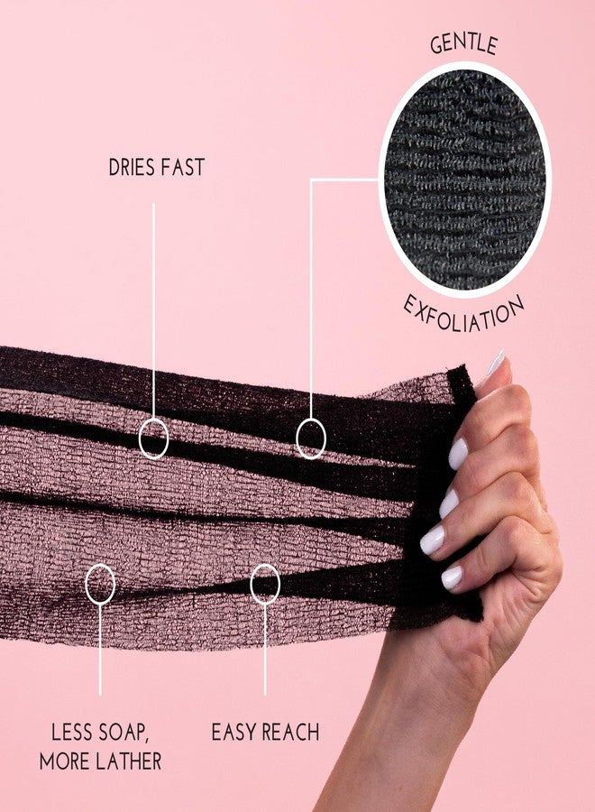 إس آند تي إن سي ليفة ظهر للاستحمام من إس آند تي، أو ليفة تقشير للجسم، أو منشفة تقشير للاستحمام للعناية بالبشرة، مقاس 11.8 بوصة × 35.4 بوصة، لون بنفسجي متنوع، عبوة من 3 قطع - Image 2