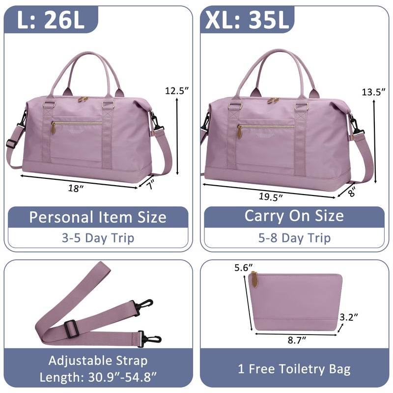 ELONGRIVER Travel Duffle Bag for Women, Weekender Bags, Hospital Bag for Labor Delivery, Lightweight Tote Duffel Overnight Bag with Luggage Sleeve,Airplane Travel Bags (Purple, Large) - Image 2