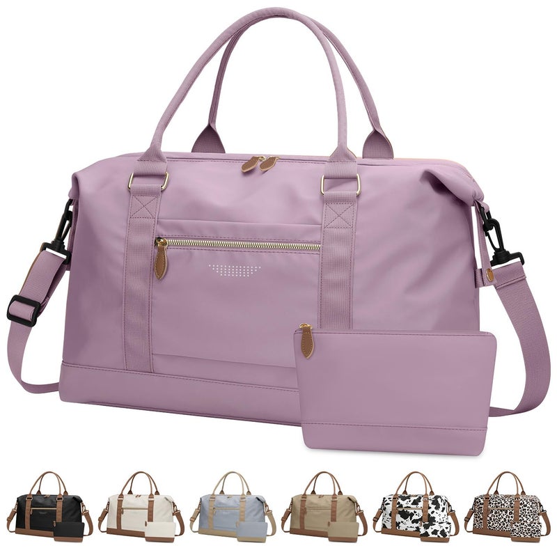 ELONGRIVER Travel Duffle Bag for Women, Weekender Bags, Hospital Bag for Labor Delivery, Lightweight Tote Duffel Overnight Bag with Luggage Sleeve,Airplane Travel Bags (Purple, Large) - Image 1