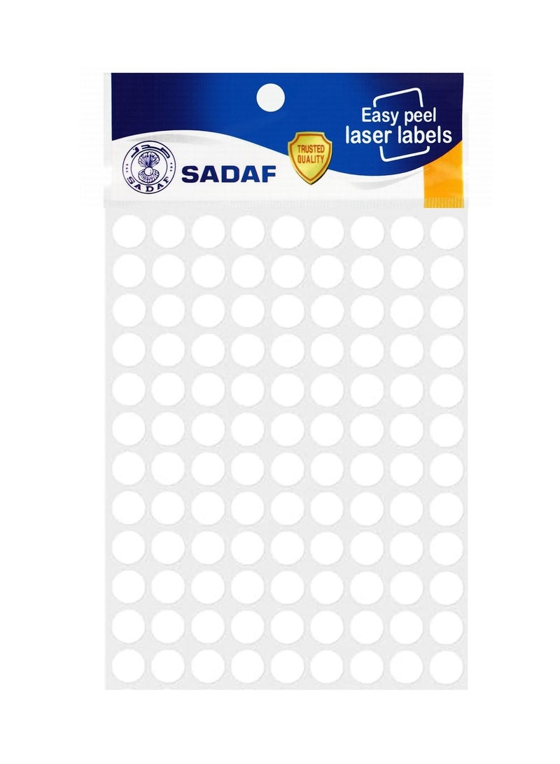 Sadaf 1080-Piece Round Labels 10mm Diameter White - Image 1