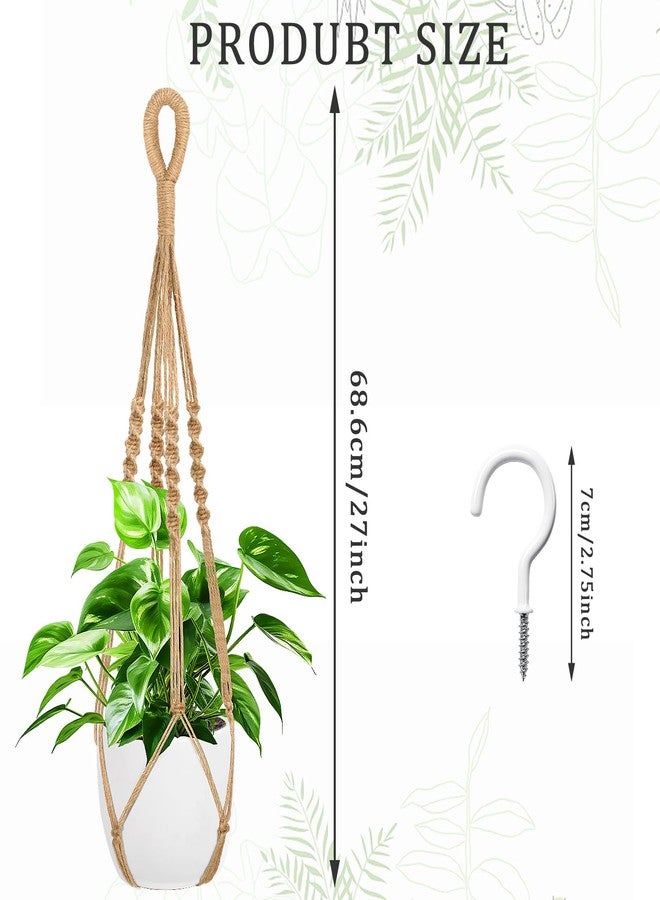 Augshy 27 Inch Macrame Plant Hanger, 2 Packs Plant Hangers with Hooks, Hanging Planter for Indoor Plants Decorative Macrame Pot Hanger for Home Decor - Image 2