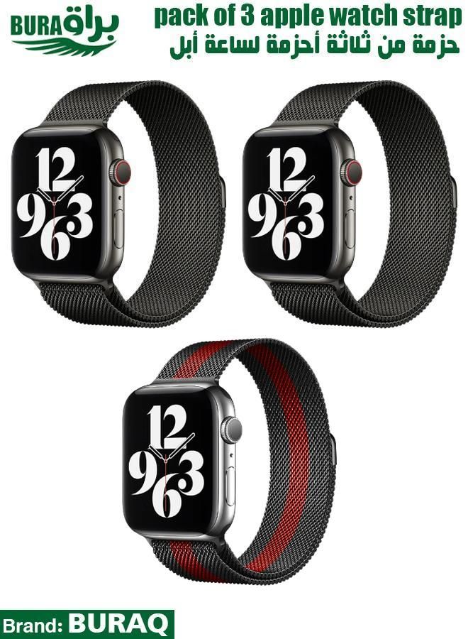 BURAQ Apple Watch Band Strap For Apple Watch Ultra 2/Ultra 49mm, Series 10 46mm, 9/8/7 45mm, SE2/SE/6/5/4 44mm, 3/2/1 42mm 