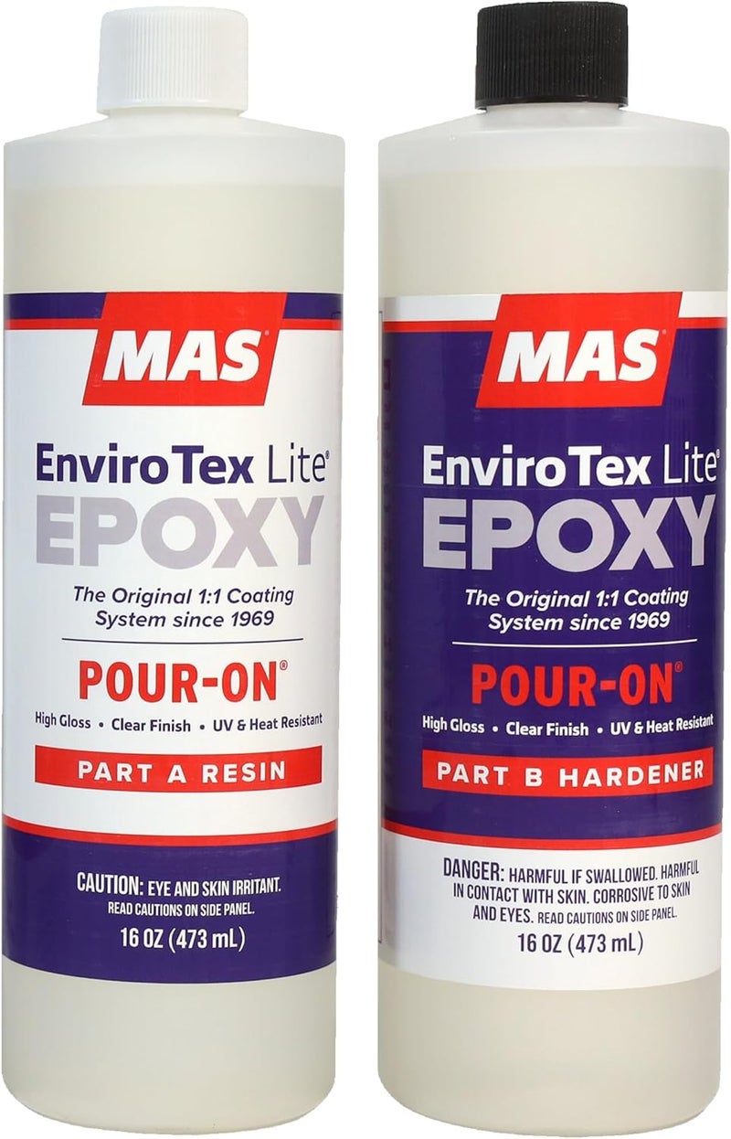 ETI MAS EnviroTex Lite Epoxy 32-Ounce Kit - High Gloss Finish for Wood, Metal, and Concrete - Image 3