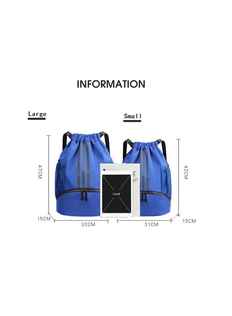 Y&D Drawstring Backpack Bag Gym Sack String Men Women Basketball Bundle Pocket Student School Football Storage Large Capacity Fitness S/L - Image 3