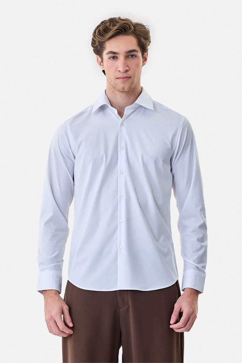 سنيتش قميص فاخر بقصة ضيقة قابلة للتمدد