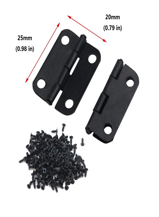 Antrader Cabinet Hinges, 1" x 3/4" Metal Foldable Small Hinge for Cabinet Door Closet, Black, Pack of 24 - Image 2